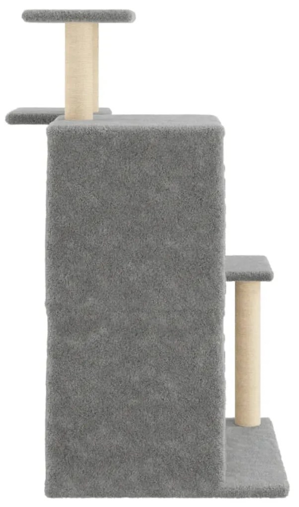 Albero per gatti con tiragraffi in sisal grigio chiaro 97 cm