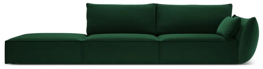Divano verde scuro con penisola a destra con rivestimento in velluto 264 cm Vanda – Mazzini Sofas