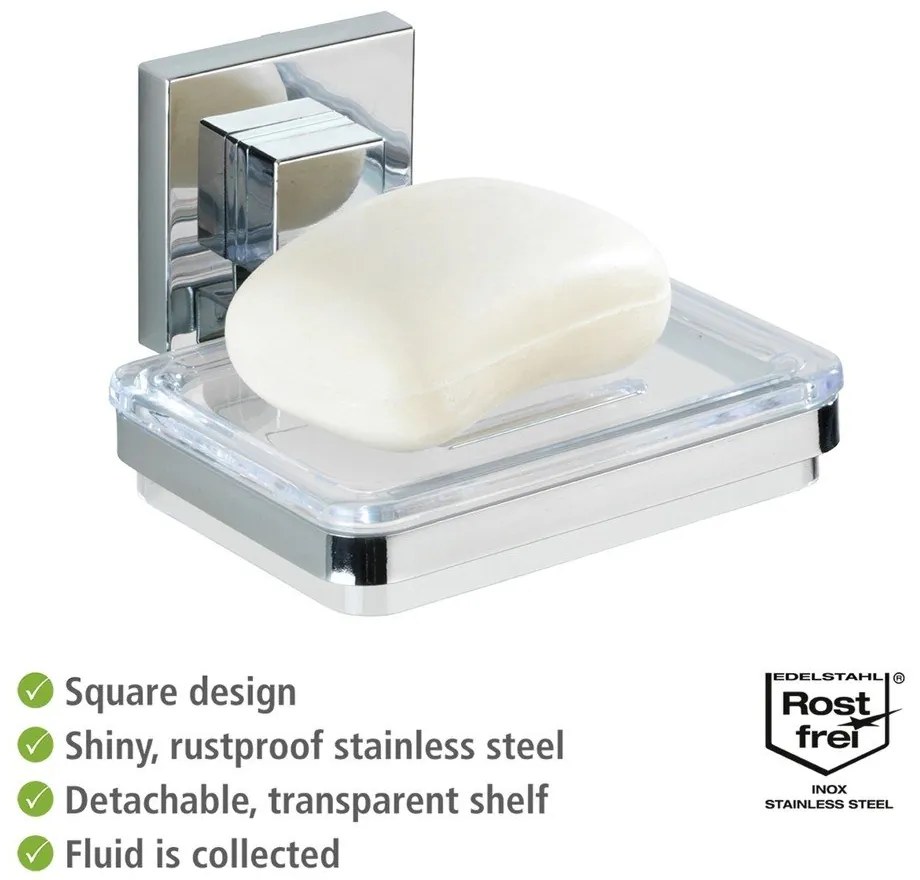 Portasapone autoportante Vacuum-Loc, 12 x 12 cm Quadro - Wenko