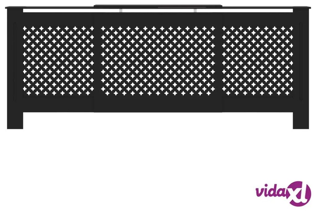 vidaXL Copertura per Radiatore Nera in MDF 205 cm