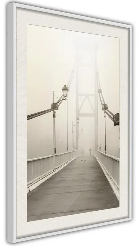 Poster  Bridge Disappearing into Fog  Cornice Quadri Cornice nera con pass-partout, Larghezza x Altezza Home decor 30x45