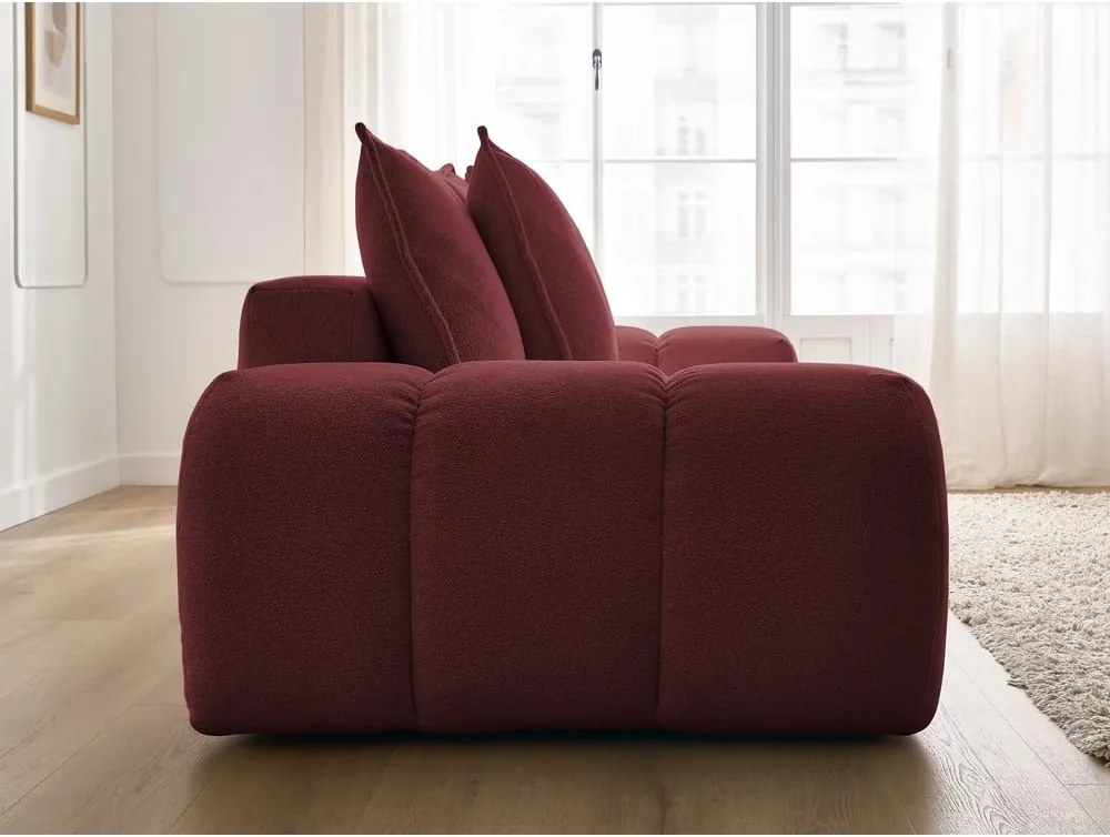 Divano burgundy con rivestimento in ciniglia 278 cm Everest – Bobochic Paris