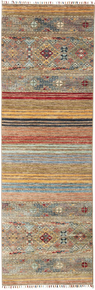 Samarkand Tappeto orientale 240x80 Blu (Pakistan) Annodato A Mano