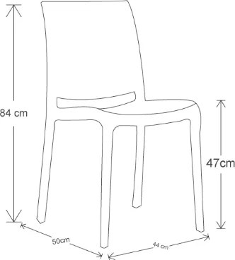 Sedia da giardino o cucina in polipropilene impilabile - Set 2 FEBE Bianco