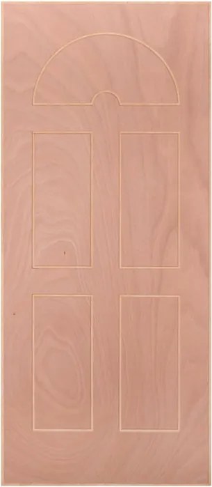 Pannello per porta blindata Okoumè impiallacciato prodotto senza rivestimento noce L 90  x H 210 cm, Sp 8 mm