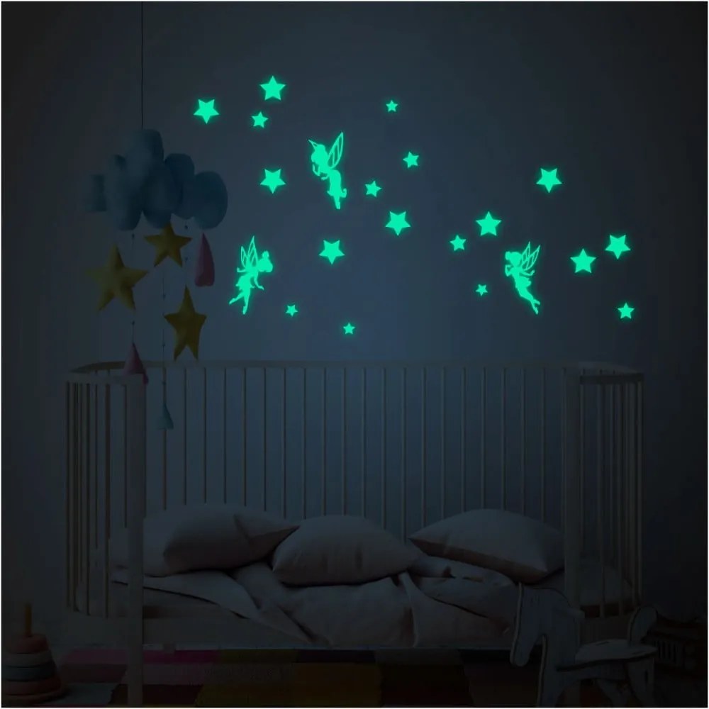 Set di adesivi murali luminosi per bambini Fate e Stelle - Ambiance