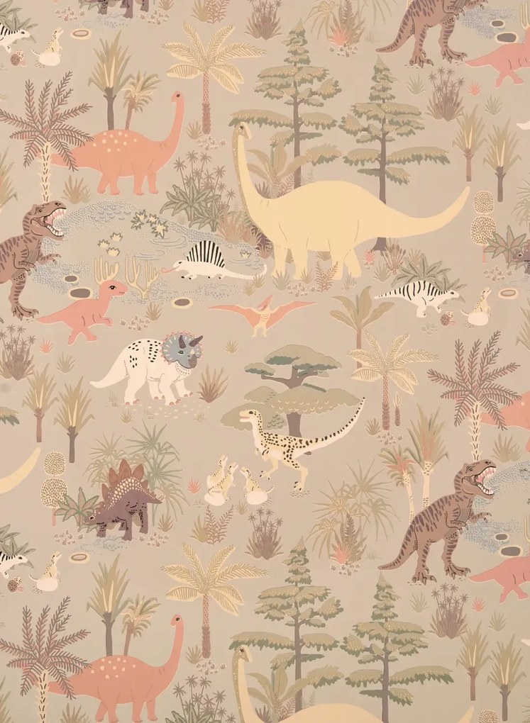 Majvillan Tapete Dinosaur Vibes - Soft Green