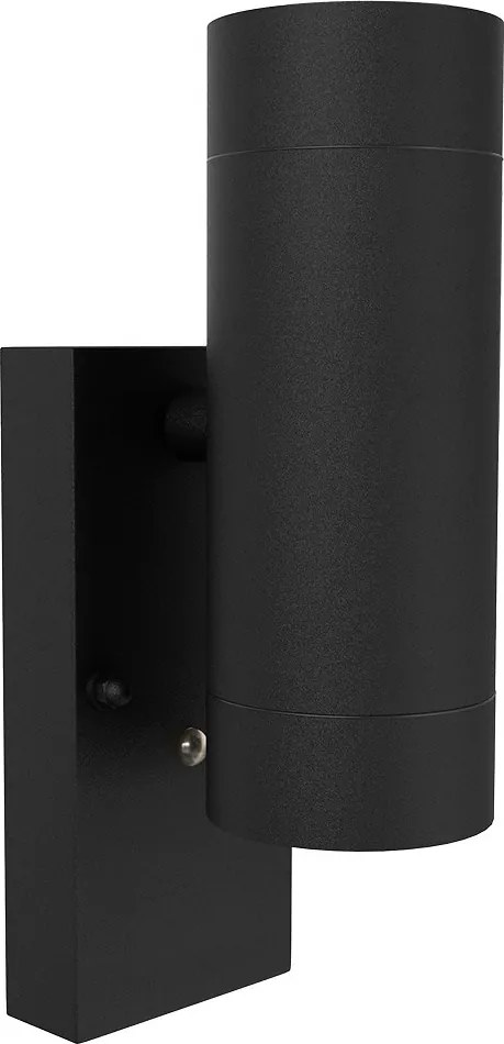 Applique Bidirezione GU10 con Sensore Crepuscolare E27 IP65 - Nera