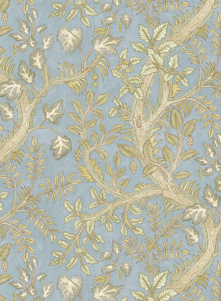 Josephine Munsey Carta da parati Hedgerow - Light Blue