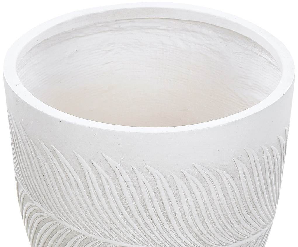 Vaso da fiori argilla bianco sporco 42 x 42 x 40 cm FTERO Beliani