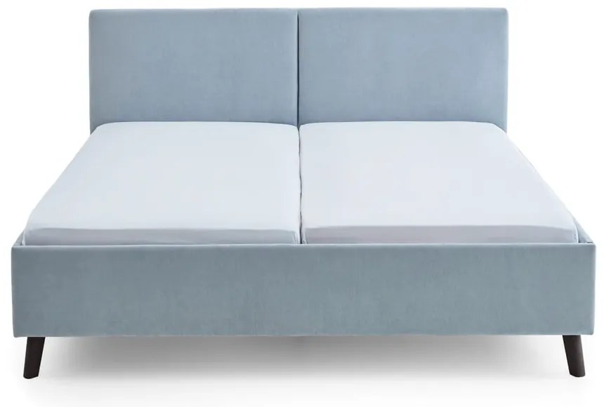 Letto matrimoniale imbottito azzurro con rete inclusa 160x200 cm Piano – Meise Möbel