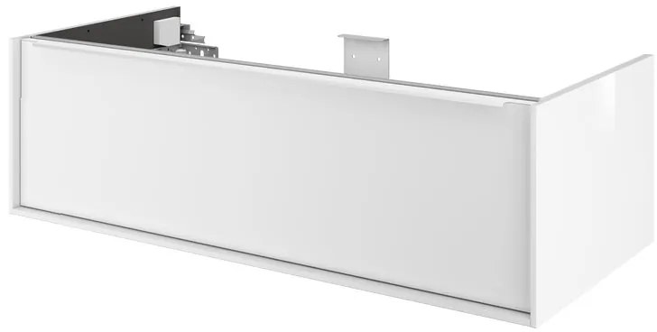 Mobile da bagno sospeso sotto lavabo L 105 x H 32 x P 48 cm bianco laccato lucido, 1 cassetto SENSEA Neo