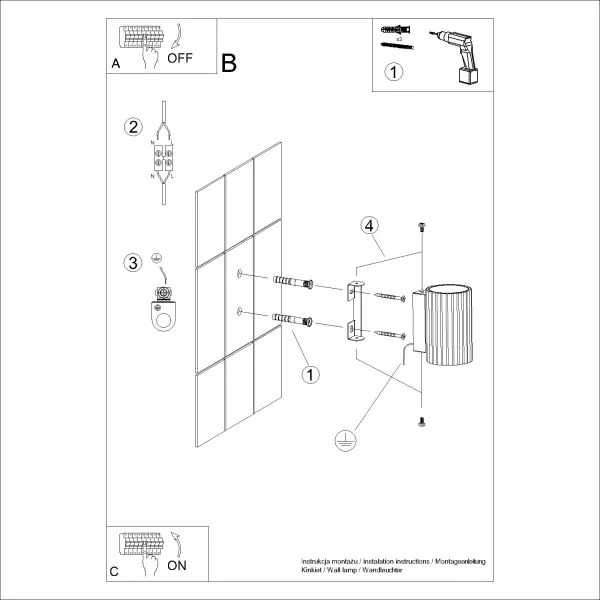 Sollux SL.1646 - Applique KARBON 1xGU10/10W/230V bianco