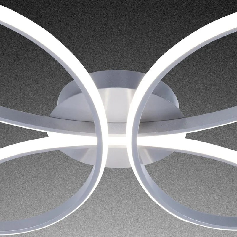 Plafoniera LED Farfalla argento IP20 cct da bianco caldo a bianco freddo con regolazione di temperatura, 2180 lumen NOVECENTO