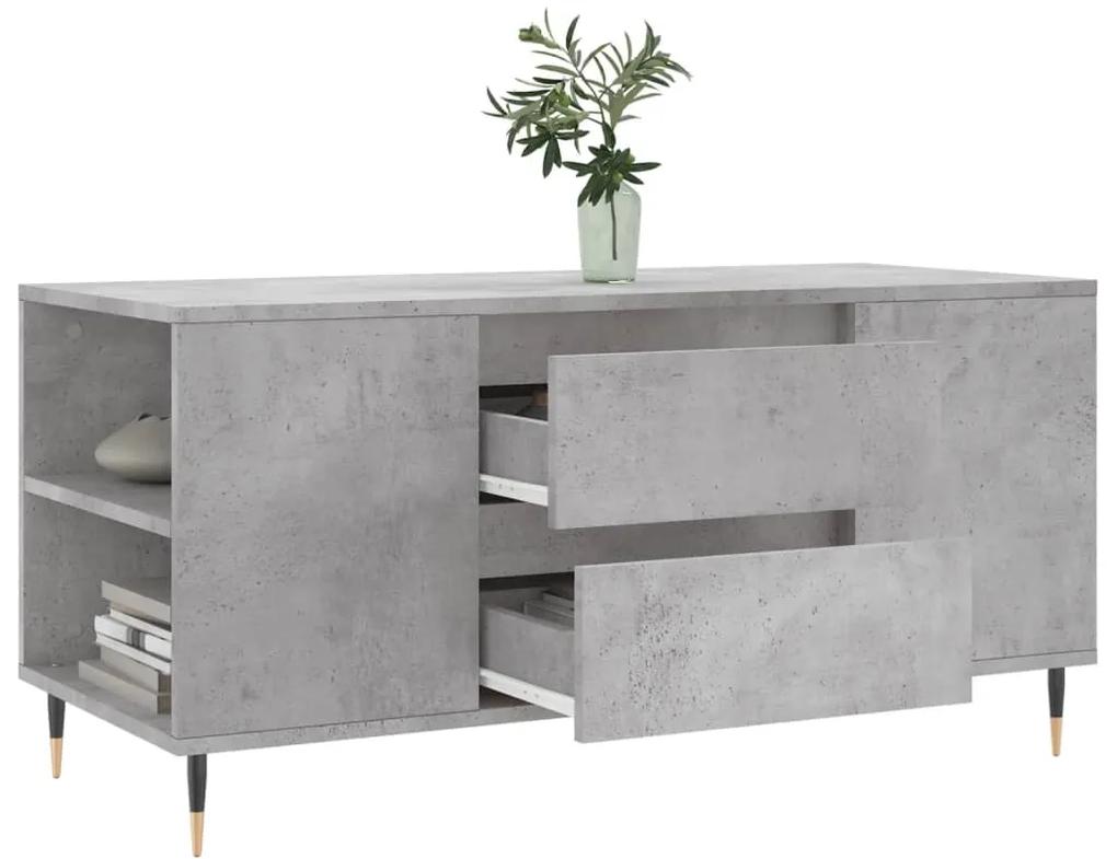 Tavolino salotto grigio cemento 102x44,5x50cm legno multistrato