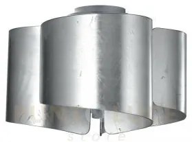 Plafoniera imagine silver 3 luci attacco e27 47x28cm vetro e alluminio