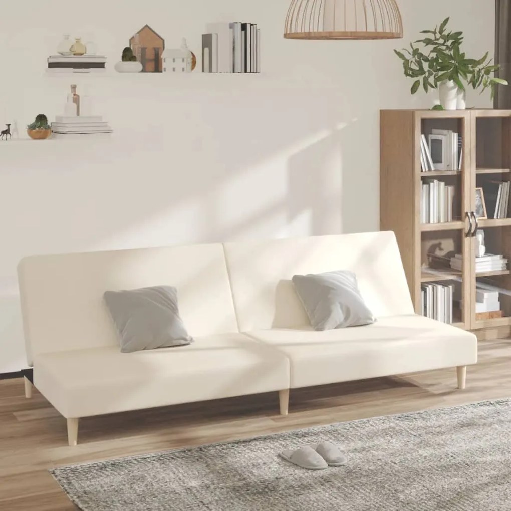 Divano Letto A 2 Posti Crema İn Tessuto /