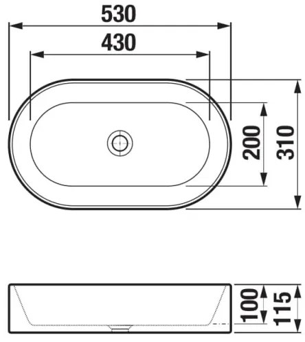 JIKA H8183660001121 - Lavabo da appoggio ASTRA 53x31 cm ceramica/bianco