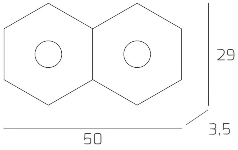 Plafoniera Moderna Hexagon Metallo Marrone 2 Luci Led 12X2W