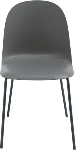 Sedia in polipropilene Grigio Scuro con gambe in metallo - FOX 2 sedie