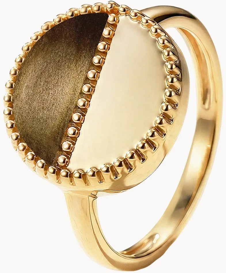 Anello placcato in oro con pietre preziose Blaise