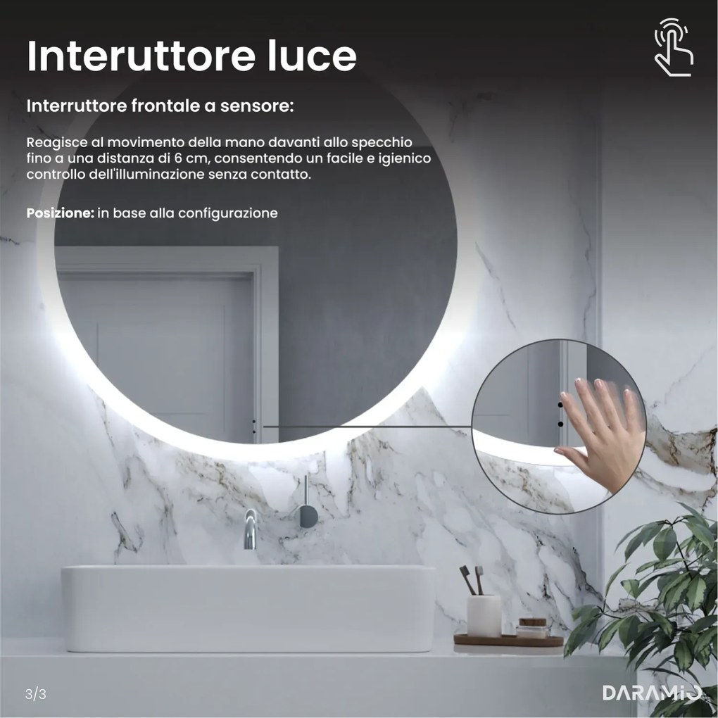 Specchio rotondo con luce LED E1