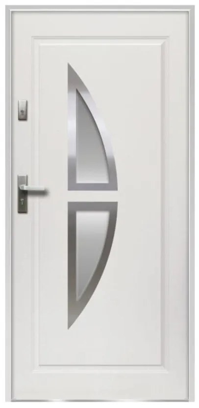 Porta d'ingresso Apertura verso destra H.207 x l.100 cm in Acciaio smaltato e Inox Bianco - COVAS