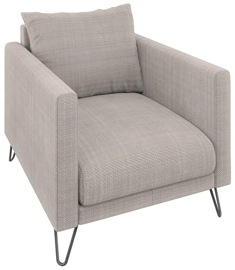 Poltrona marrone chiaro con rivestimento in ciniglia Freya – Ropez