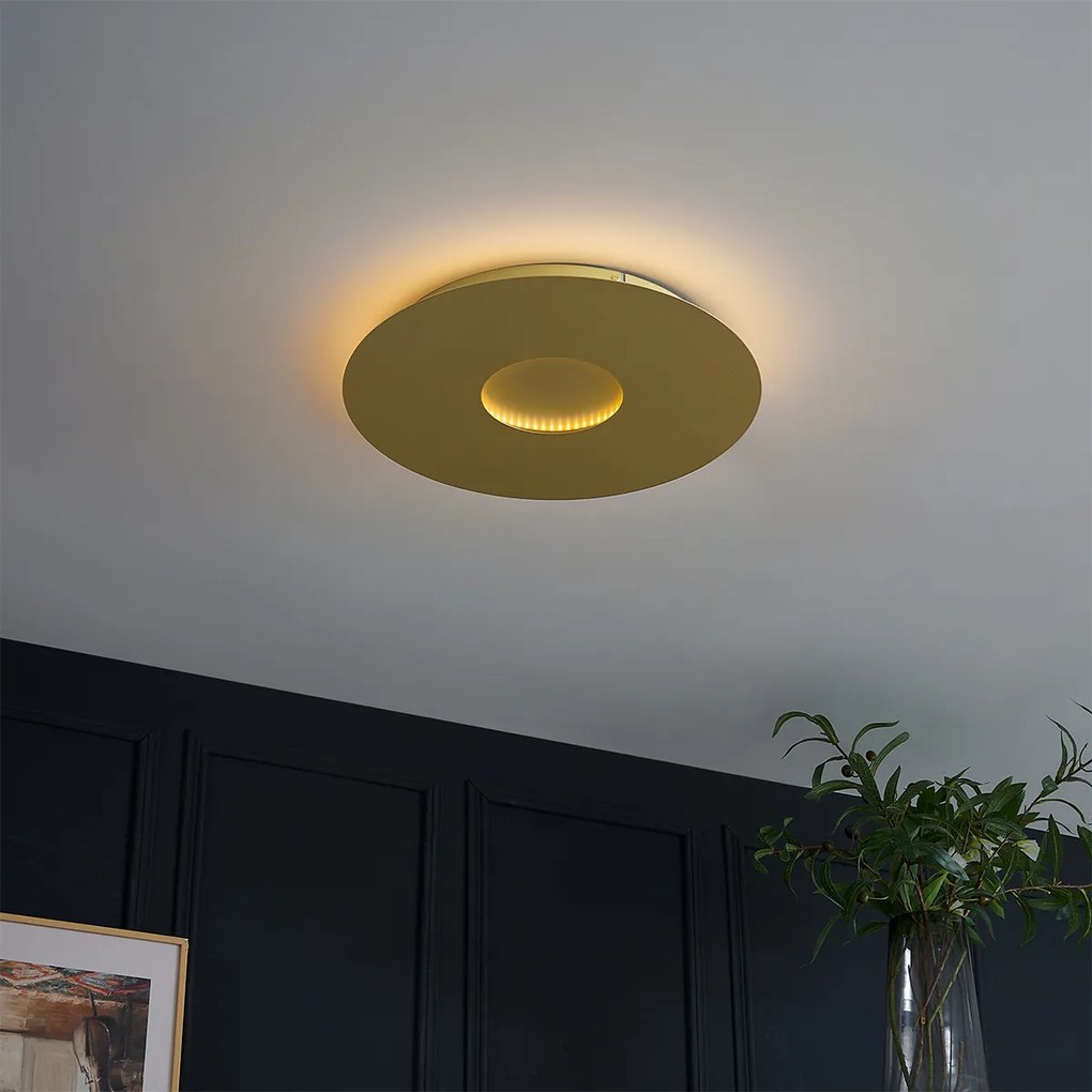 Plafoniera moderna oro 40 cm con LED integrato dimmerabile a 3 fasi - Morning