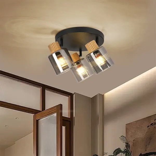 Brilagi - Faretto HYGGE 3xE14/15W/230V nero/fumé