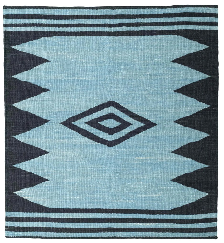 Kilim Tappeto persiano 120 x 110 Blu (Iran) Tessuto A Mano