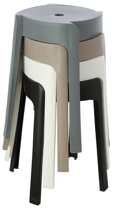 Sgabello bagno multiuso nero in plastica Fly