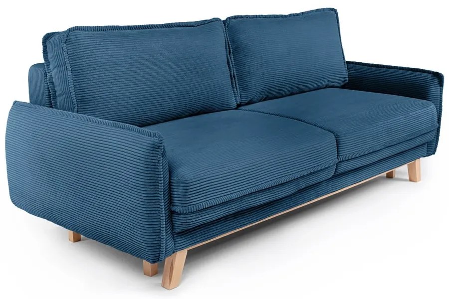 Divano letto in velluto a coste blu 218 cm Tori - Bonami Selection