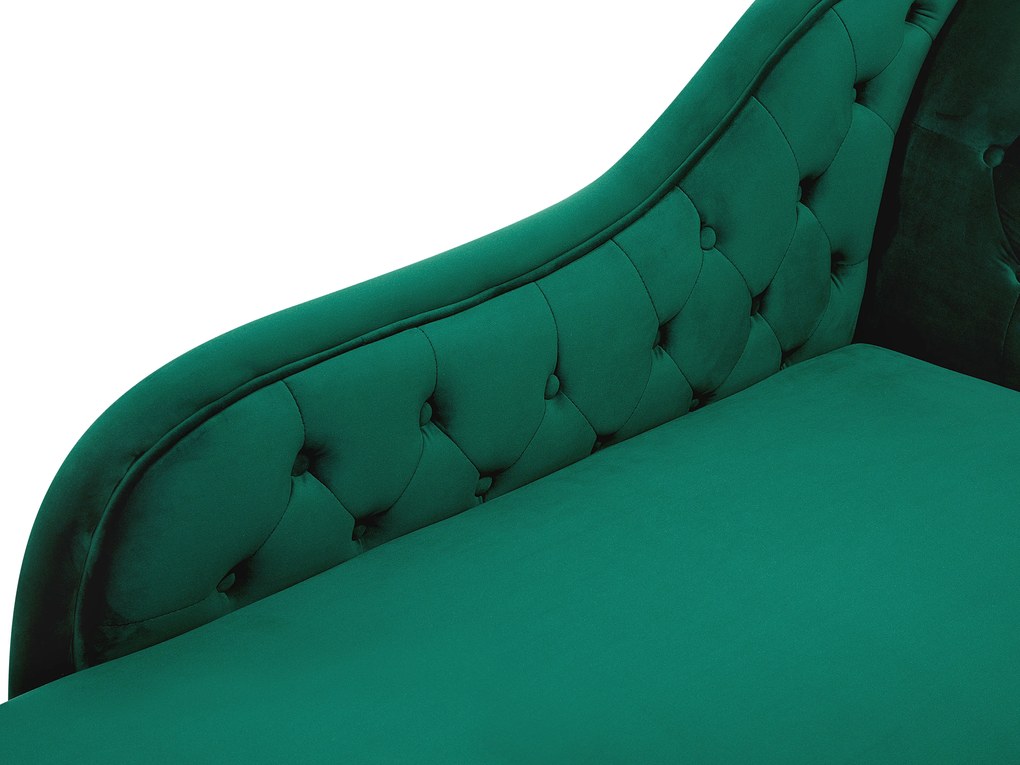 Chaise longue destra in velluto verde NIMES Beliani