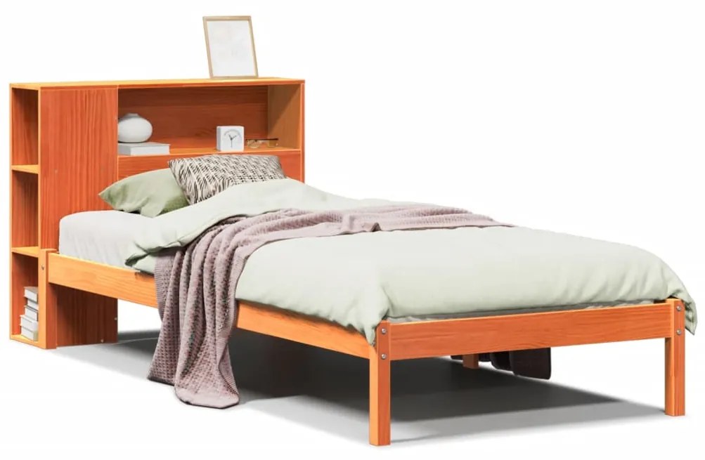 Letto libreria senza materasso marrone cera 90x200 cm in pino