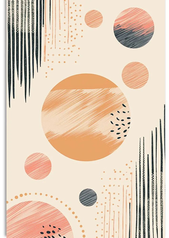Quadro su tela – Cerchi eleganti Peach Fuzz