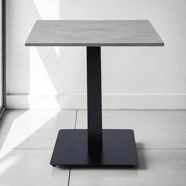 Tavolo pub ristorante bar quadrato 70x70 cm con piano laminato Cemento H 75