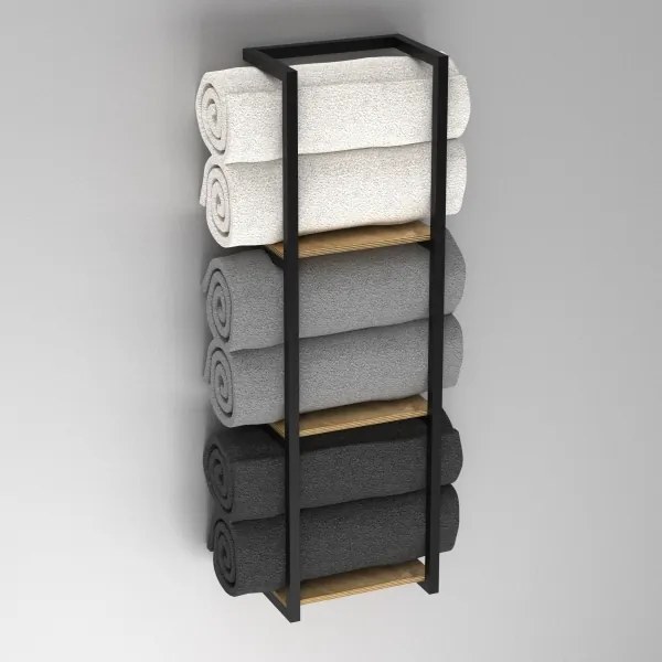 Porta asciugamani da parete 78x23 cm nero