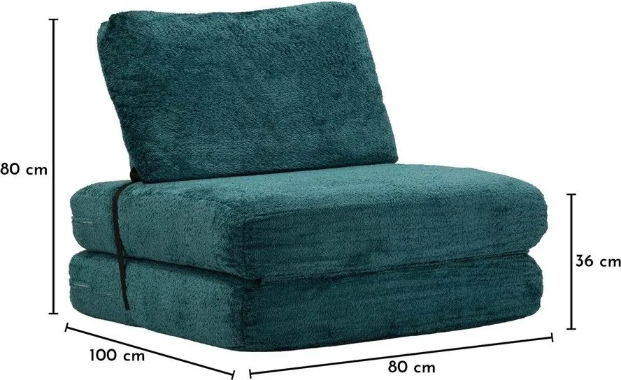 Poltrona color foglia di tè allungabile con rivestimento in bouclé Faster – Mauro Ferretti