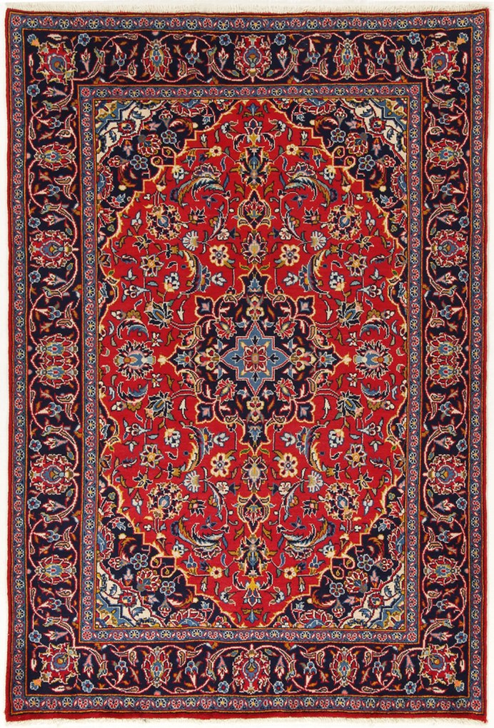 Kashan Tappeto 140 x 210 (Iran) Annodato A Mano