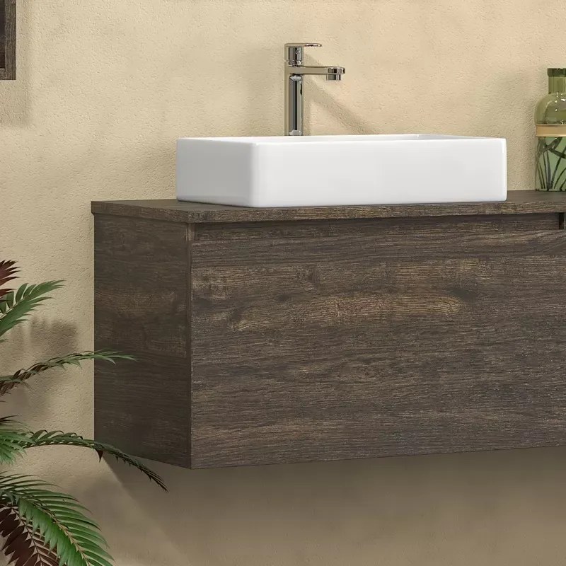 Mobile bagno sospeso 175 cm con due cassetti e vano a giorno SP-175P - KAMALU