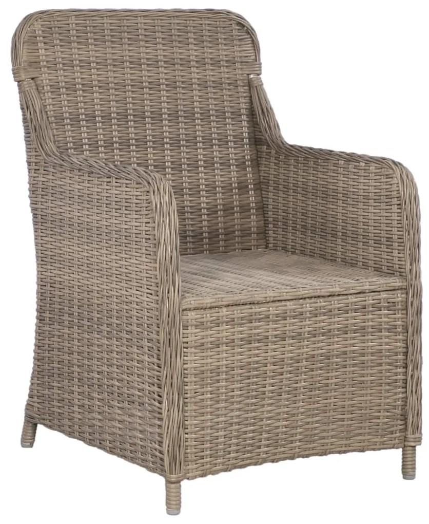 Set da Bistro 3 pz con Cuscini in Polyrattan Marrone