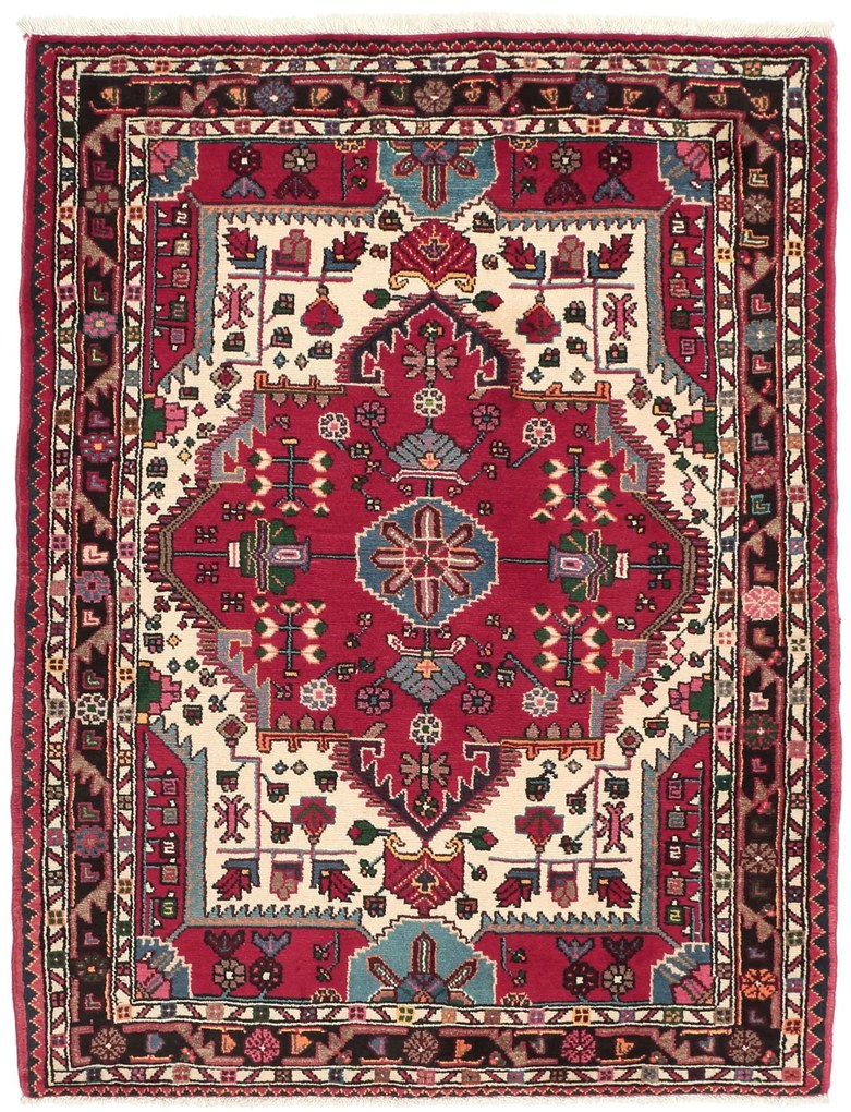 Tuyserkan Tappeto 150x120 Beige (Iran) Annodato A Mano