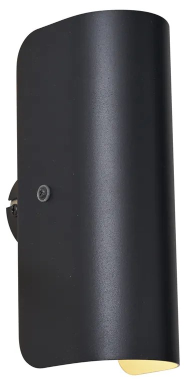 Lampada da parete moderna nera a 2 luci - Gotthard