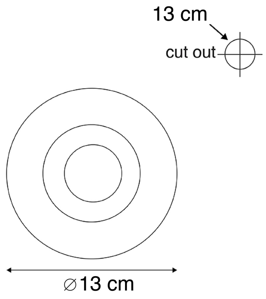 Set di 6 faretti da incasso bianchi 13 cm rotondi - Gypsy Stucco