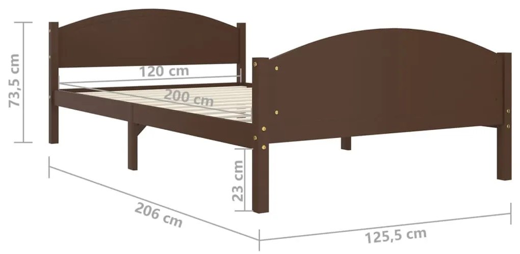 Giroletto Marrone Scuro in Legno Massello di Pino 120x200 cm