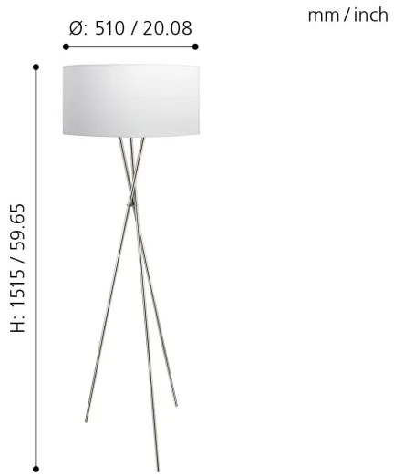 Eglo 95539 - Lampada da terra FONDACHELLI 1xE27/60W/230V