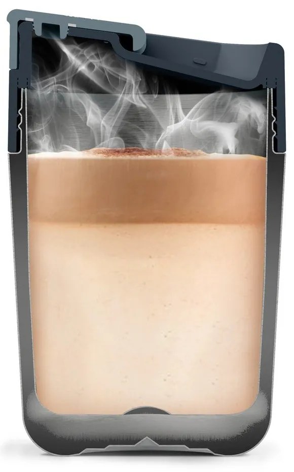 Tazza da viaggio in blu scuro-argento 450 ml Sipp - Joseph Joseph