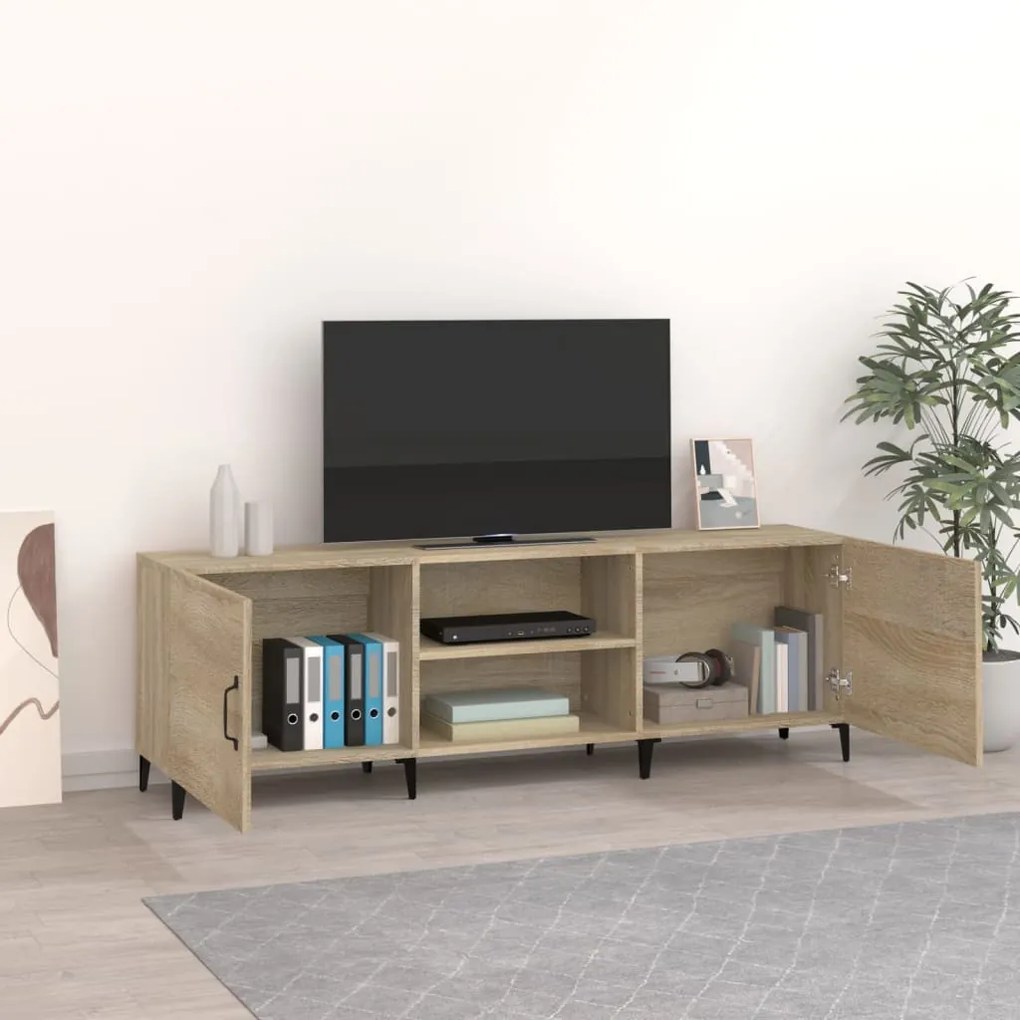 Mobile porta tv rovere sonoma 150x30x50 cm in legno multistrato