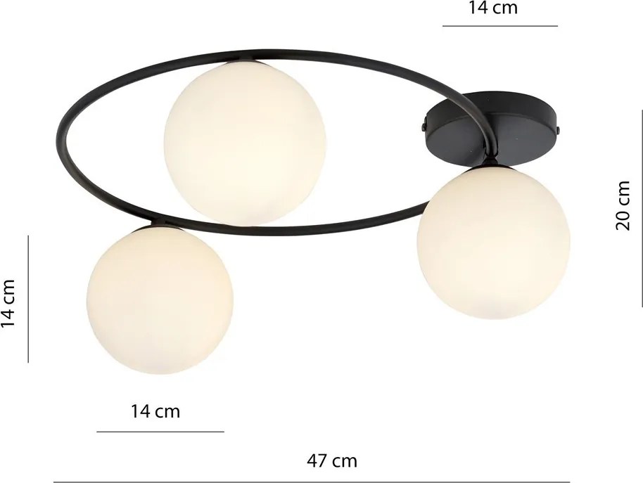 Lampada da soffitto in acciaio SOPRA 3 da interno 3xE14